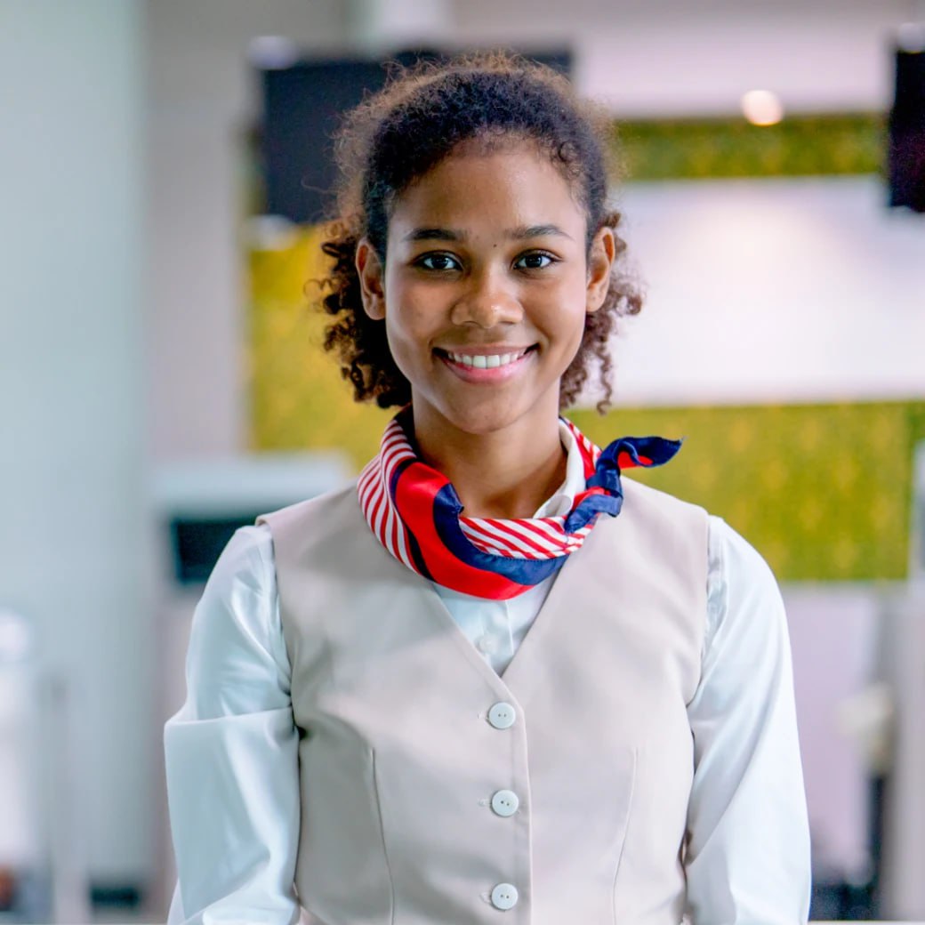 Female flight attendant